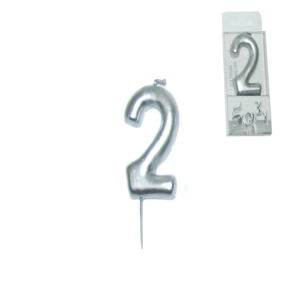 SILVER CANDLE NUMBER - 2