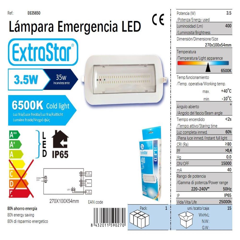 LÁMPARA EMERGENCIA LED