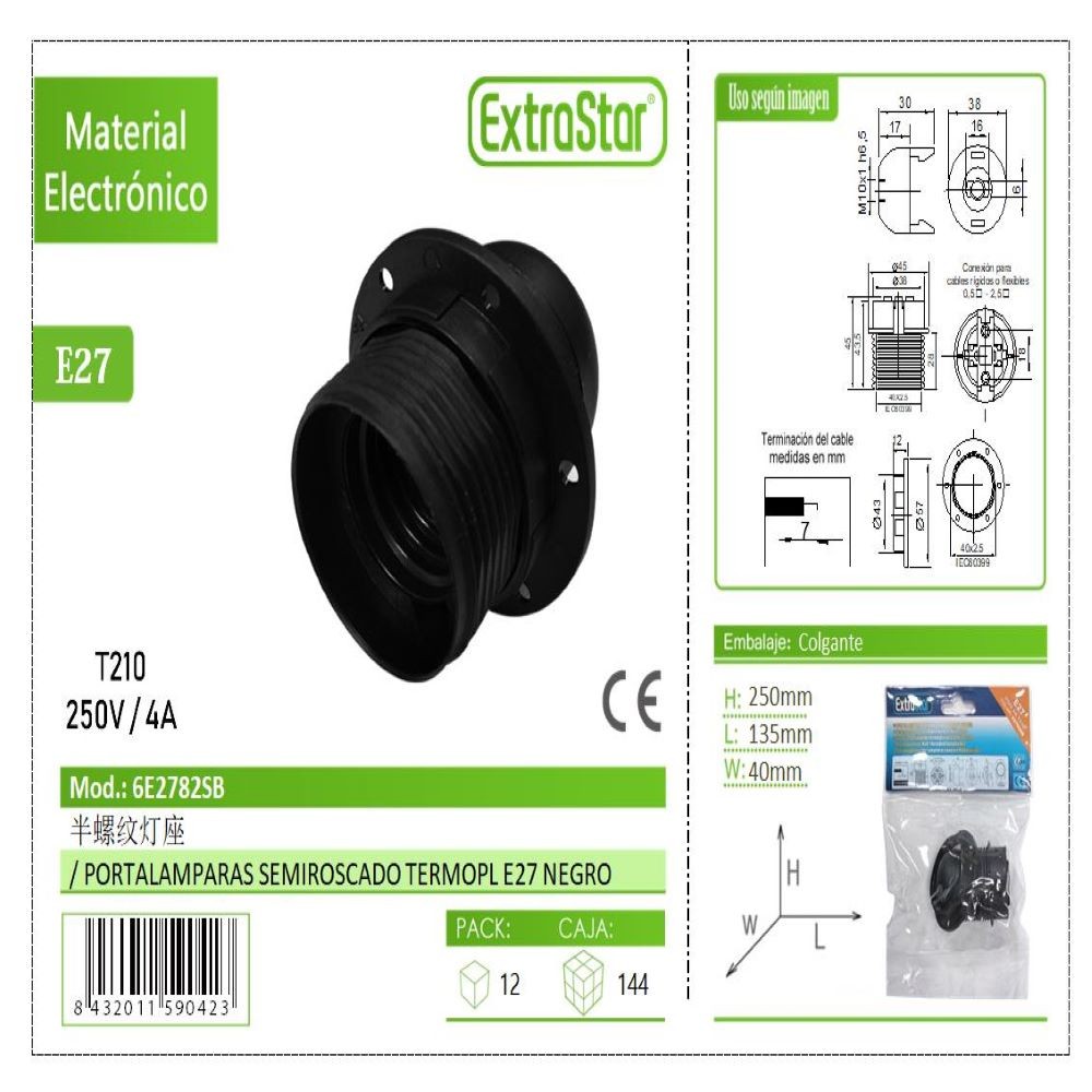 PORTALÁMPARAS TERMOPL E27