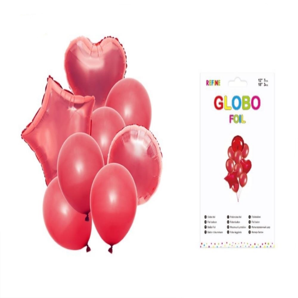 S10 GLOBOS POLIAMIDA ROJO