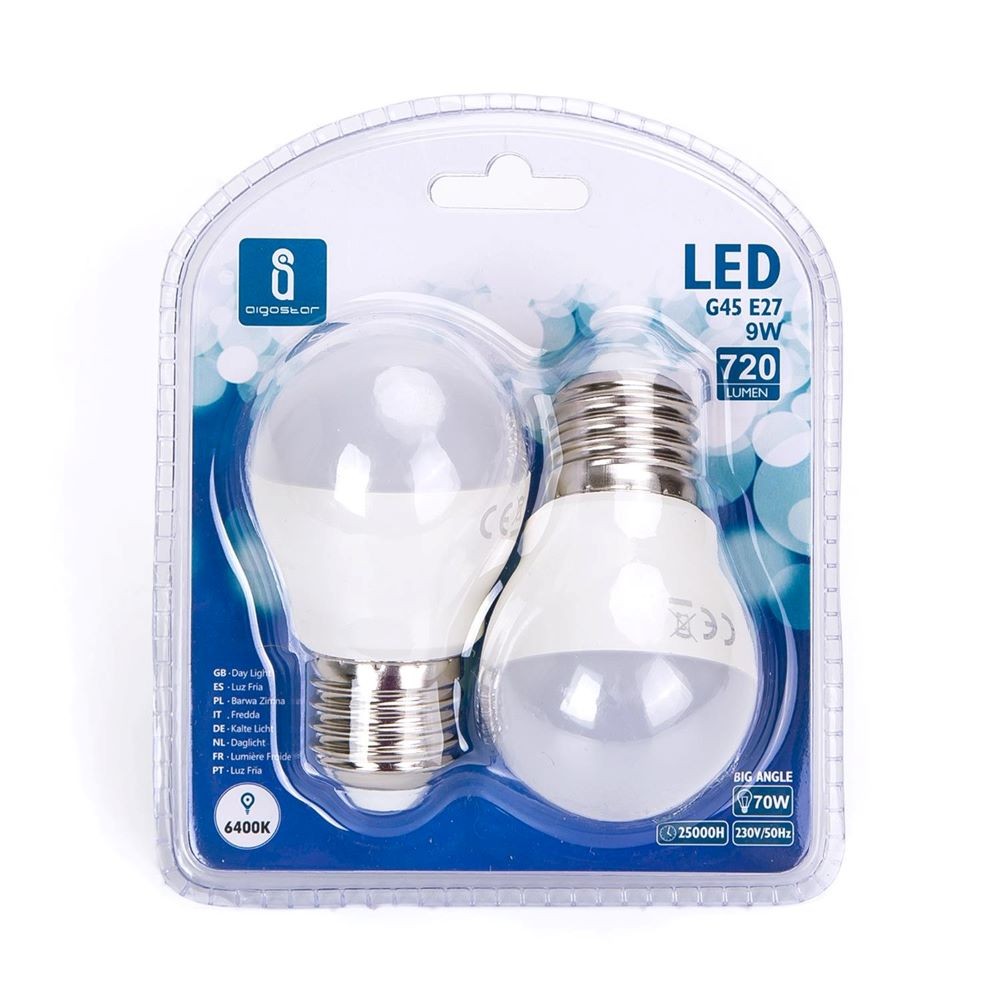 LED E27 9W 6400K / DOUBLE