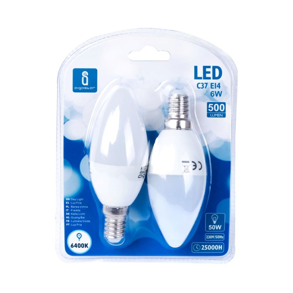 LED E14 6W 6400K/DOUBLE