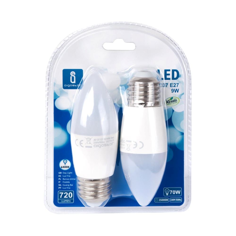 LED E27 9W 6400K/DOBLE